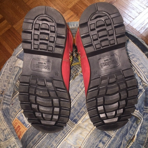 DOCKERS RED LEATHER HIKING BOOTS 38/ US 7 - Picture 7 of 8